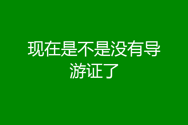 现在是不是没有导游证了