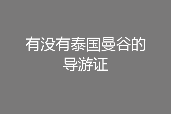 有没有泰国曼谷的导游证