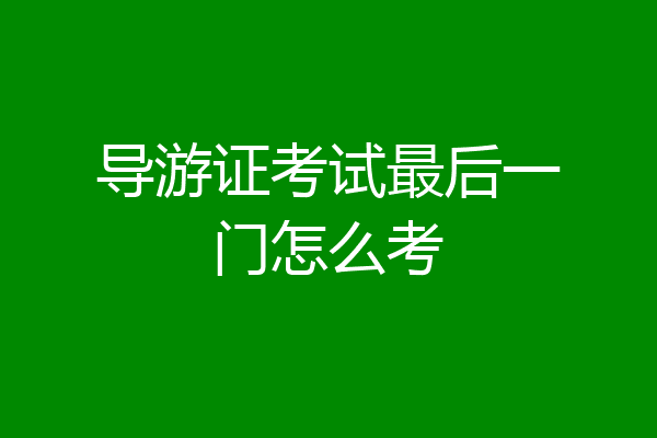 导游证考试最后一门怎么考