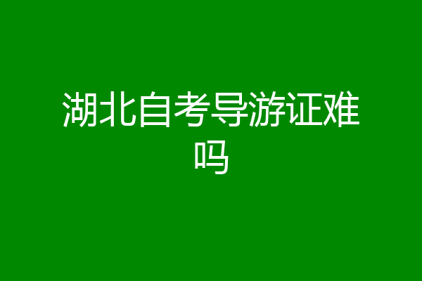 湖北自考导游证难吗