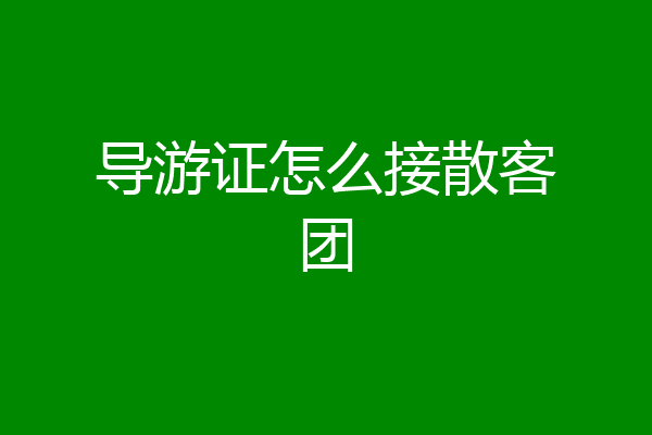 导游证怎么接散客团