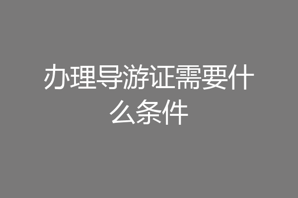 办理导游证需要什么条件
