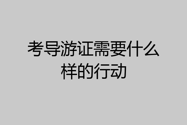 考导游证需要什么样的行动