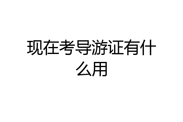 现在考导游证有什么用
