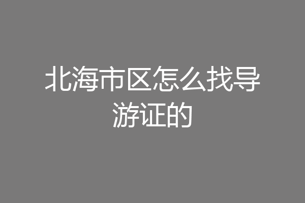 北海市区怎么找导游证的