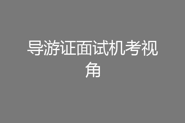 导游证面试机考视角