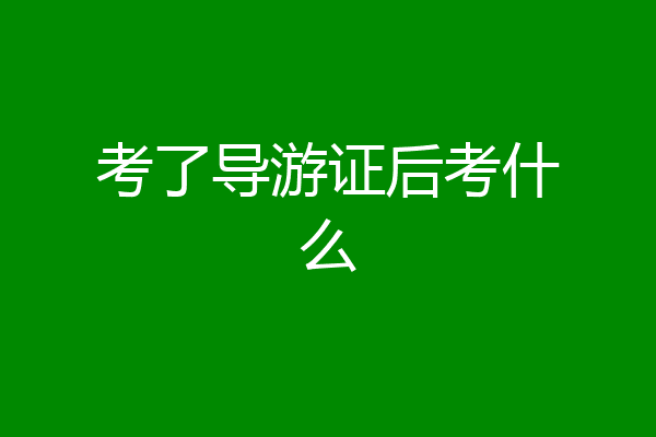 考了导游证后考什么