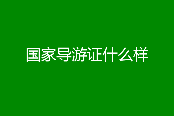 国家导游证什么样