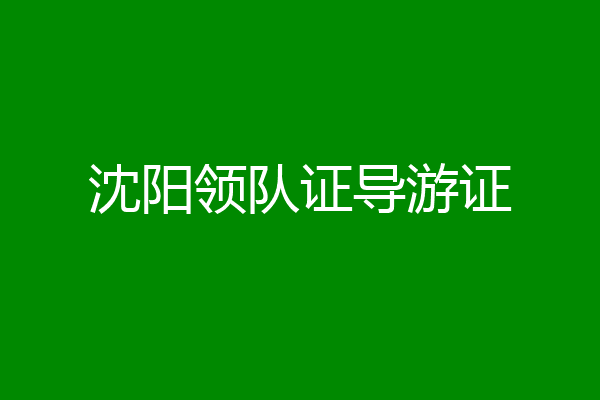 沈阳领队证导游证