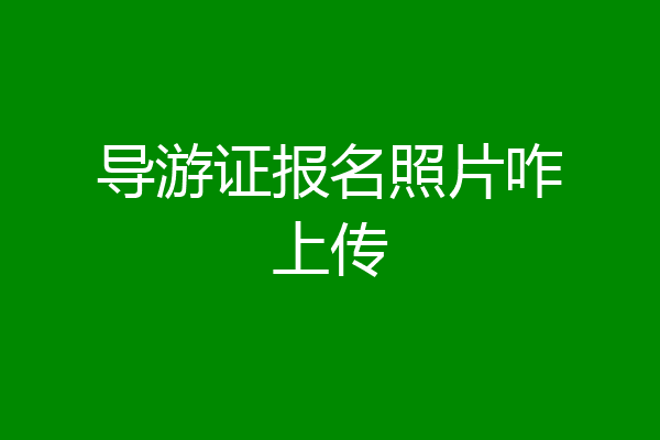 导游证报名照片咋上传