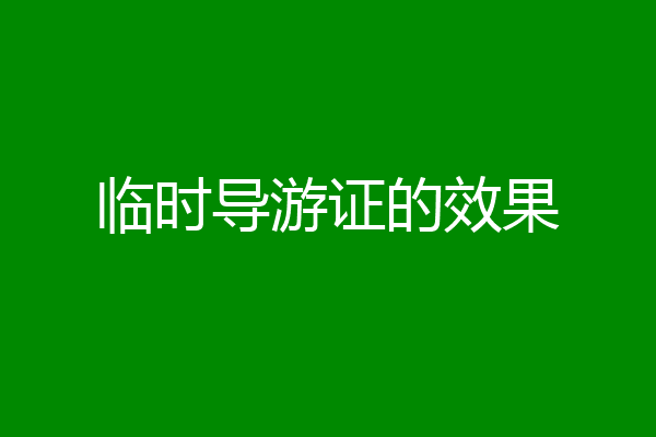 临时导游证的效果