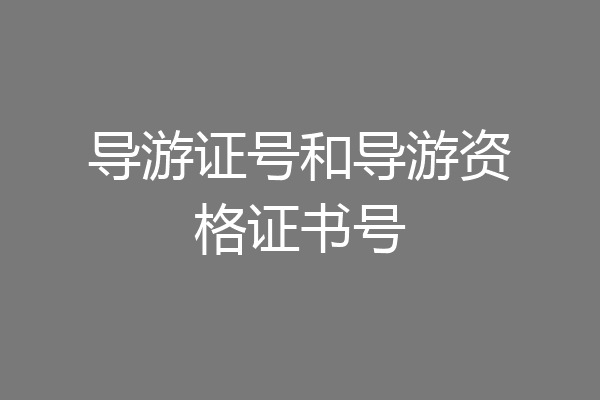 导游证号和导游资格证书号