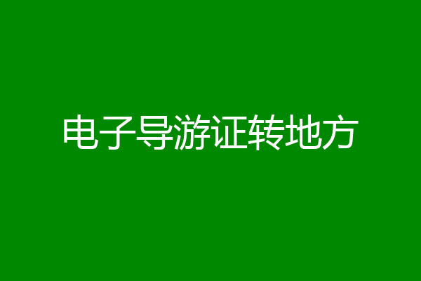 电子导游证转地方