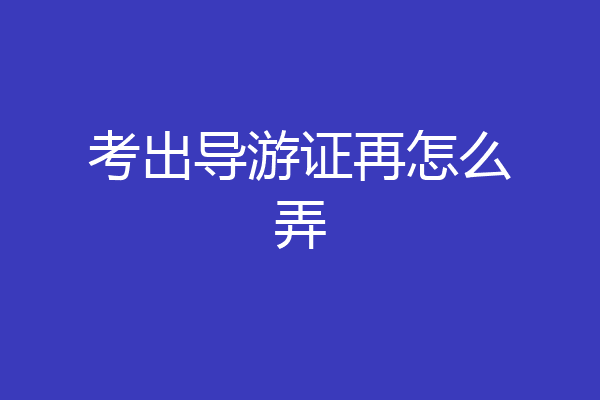 考出导游证再怎么弄