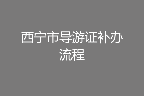 西宁市导游证补办流程