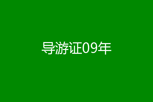 导游证09年