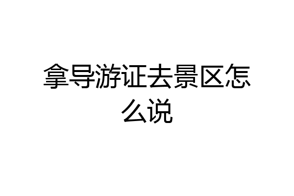 拿导游证去景区怎么说
