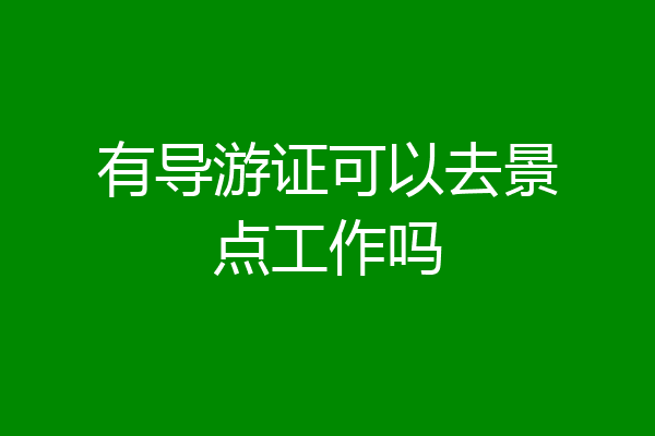 有导游证可以去景点工作吗