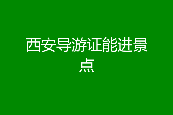 西安导游证能进景点
