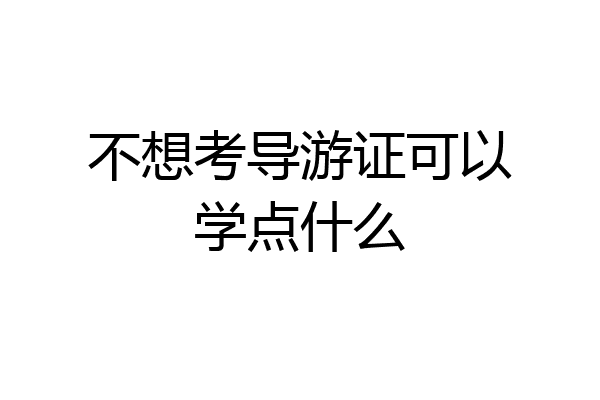 不想考导游证可以学点什么