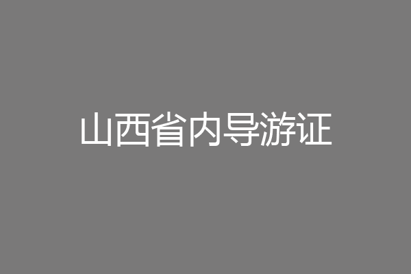 山西省内导游证