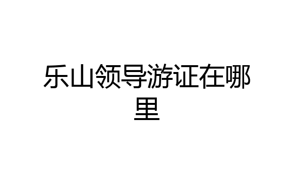 乐山领导游证在哪里