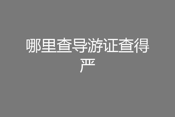 哪里查导游证查得严