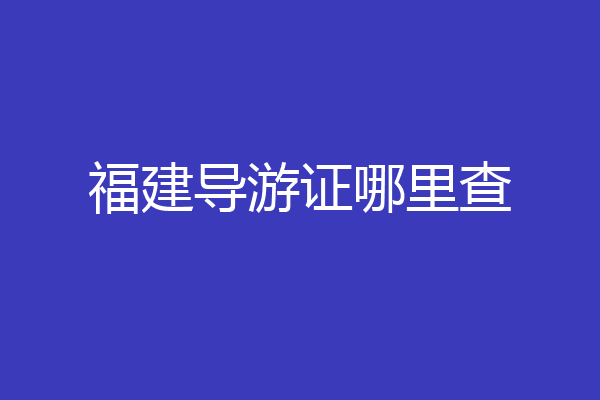 福建导游证哪里查