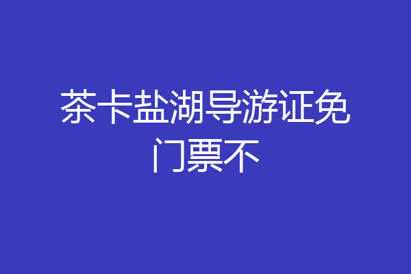 茶卡盐湖导游证免门票不