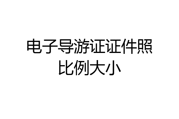 电子导游证证件照比例大小