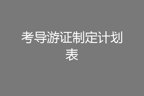 考导游证制定计划表
