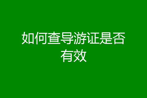 如何查导游证是否有效