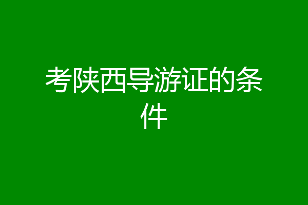 考陕西导游证的条件