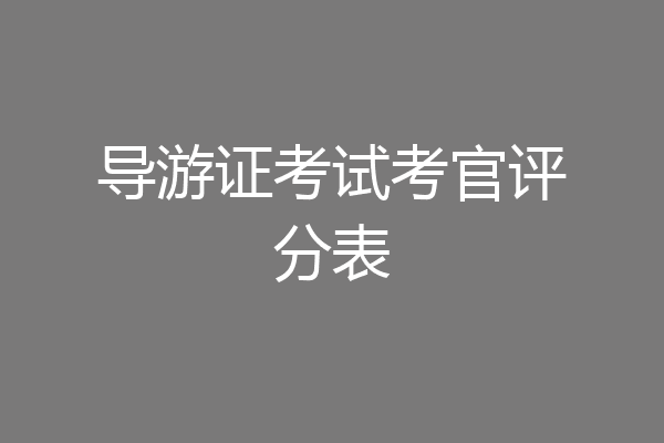 导游证考试考官评分表