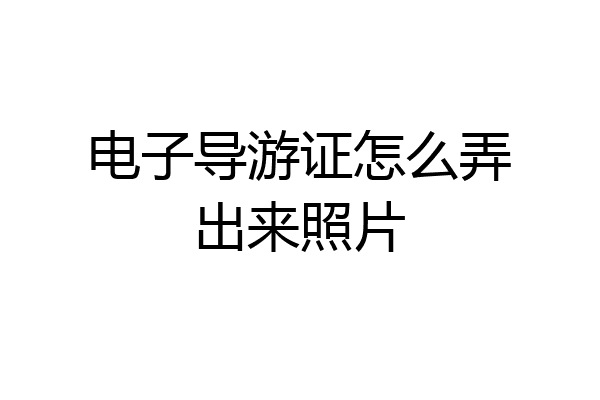 电子导游证怎么弄出来照片