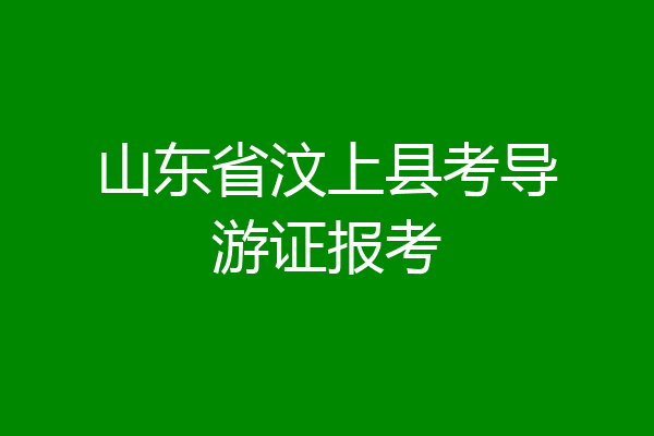 山东省汶上县考导游证报考