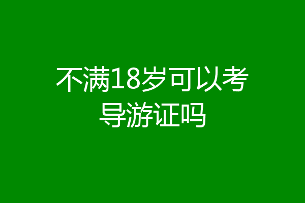 不满18岁可以考导游证吗