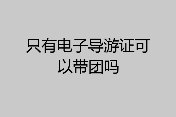 只有电子导游证可以带团吗