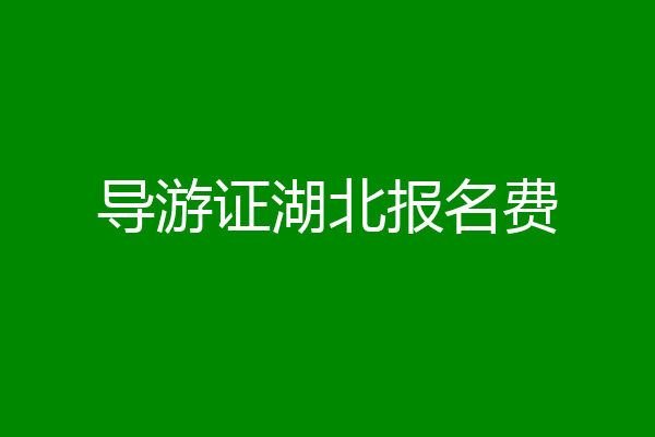 导游证湖北报名费