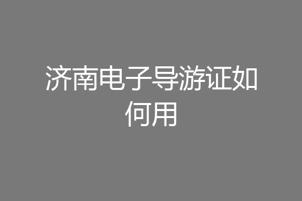 济南电子导游证如何用