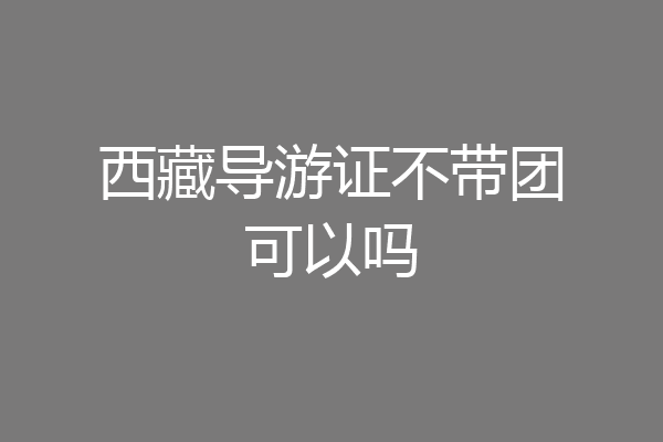 西藏导游证不带团可以吗