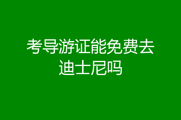 考导游证能免费去迪士尼吗