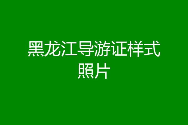 黑龙江导游证样式照片