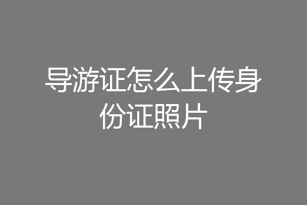 导游证怎么上传身份证照片