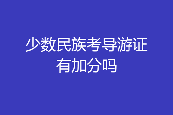 少数民族考导游证有加分吗