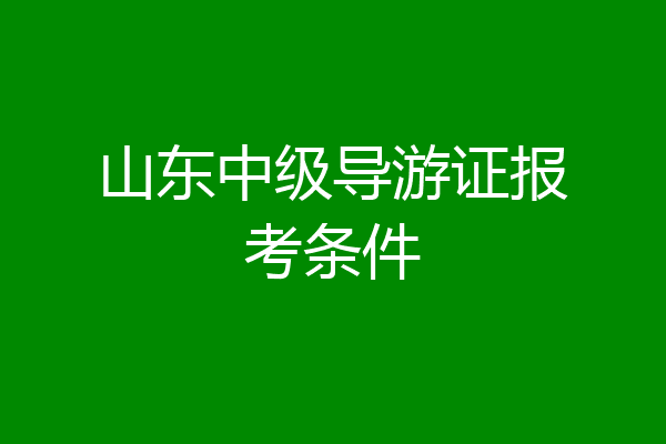 山东中级导游证报考条件