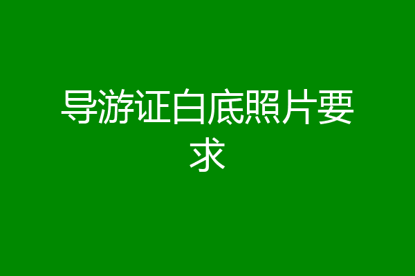 导游证白底照片要求