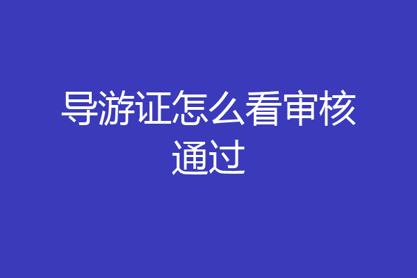 导游证怎么看审核通过