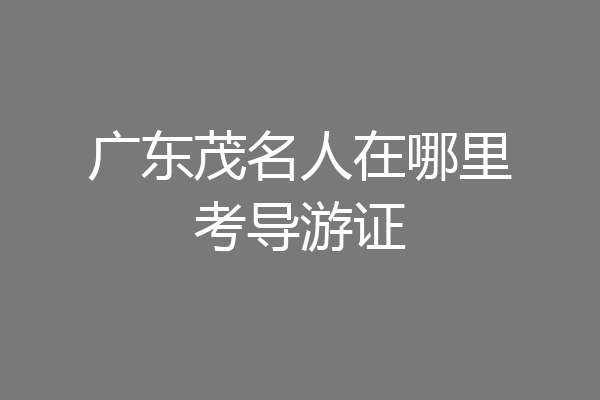 广东茂名人在哪里考导游证