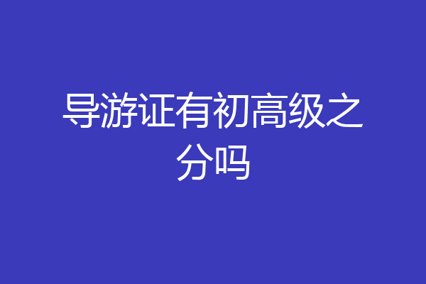 导游证有初高级之分吗